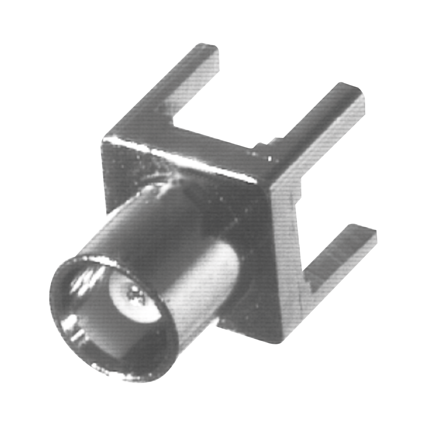 Conector MCX Hembra de Montaje Vertical para PCB con Terminal y 4 Patas, Oro/ Oro/ Teflón.