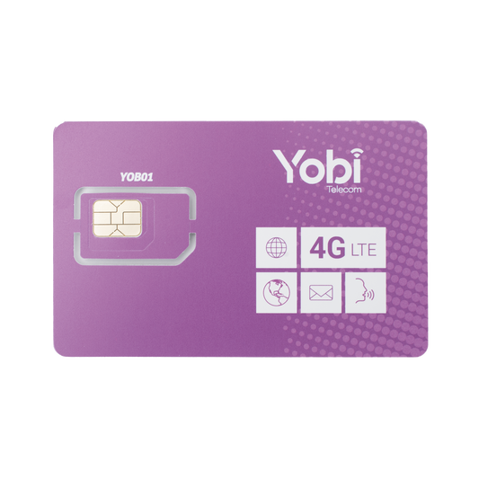 SIM Yobi para dispositivos móviles 3G/4G con recarga de 1GB cada mes durante 1 año de servicio (solo datos)