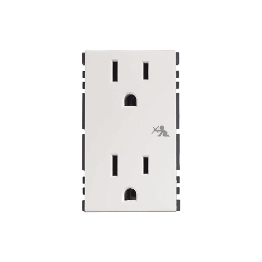 Módulo Color Blanco Duplex de Contactos Eléctricos / Necesita el SM-ADAP-FP Para Fijar a caja para Pavimento / (25424-30)