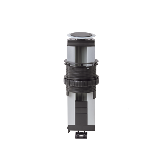 Teleblock Simon K45 para Voz, Datos, Multimedia o Contactos Eléctricos / Capacidad para 4 Módulos K45 / Apertura Manual con Tapa Abatible / Instalación en Mobiliario de Oficina o Comercial /  (KTL204CM)