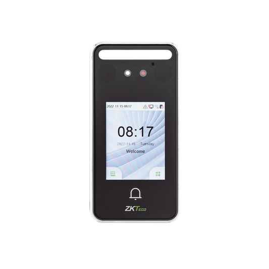 Terminal Biométrica Facial / 500 Rostros 3,000 Tarjetas / Pantalla 2.4" / IP65 / ADMS / Visible Light