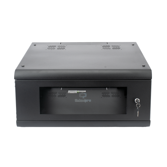 Gabinete de Pared con Puerta de Cristal Templado, 635mm de Profundidad, 4U Rack de 19'', Acero Reforzado