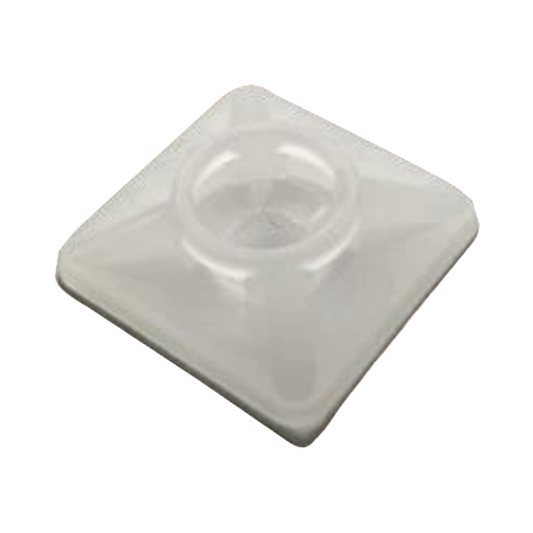 Base Autoadherible para Cinchos Práctica y Eficiente para la Organización y Fijación de Cables, Fabricada en Nylon Resistente y de Color Natural con una Medida de 19x19 mm, Paquete con 100 Piezas (4210-00001)