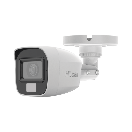 [Dual Light + ColorVu] Bala TURBOHD 3K megapixel / 20 mts IR + 20 mts luz blanca / Lente 2.8 (105° de Visión) / Exterior IP66 / Audio por Coaxitron / TVI-AHD-CVI-CVBS / Metal  / Smart-Hybrid light
