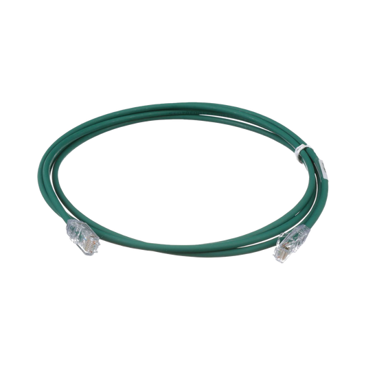 Cable de Parcheo UTP Cat6A, CM/LSZH, Diámetro Reducido (28AWG), Color Verde, 5ft