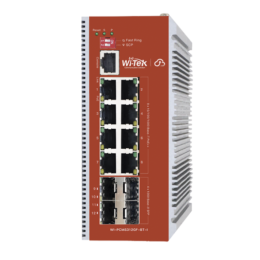 Switch L2+ PoE Industrial / Administración Cloud-Web-CLI / 8 Puertos PoE af/at/bt 100/1000 Mbps / 2 Puertos SFP Gigabit / Presupuesto PoE 460 W / Protocolo ERSP (redundancia enlaces)