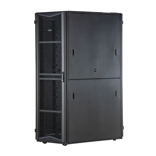 Gabinete FlexFusion para Centros de Datos, 45 UR, 700 mm de Ancho, 1070 mm de Profundidad, Sin Paneles Laterales, Fabricado en Acero, Color Negro