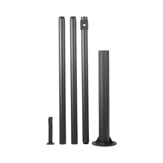 Poste Seccionado de 6 Metros / Especializado para la Instalación de Videovigilancia / Incluye Base de Cimentación y Brazo para Cámara PTZ / Color Negro