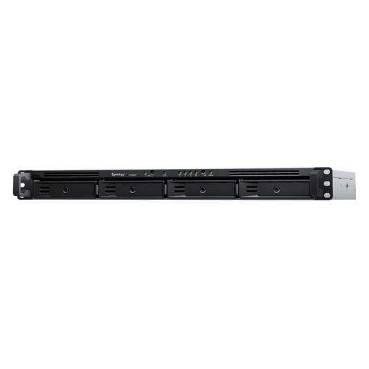 NAS RackStation RS822+ | 4 Bahías | 1U | AMD Ryzen V1500B | 32 GB DDR4 ECC | 4 Puertos 1GbE | Expansión PCIe | Compatible con SSD NVMe | Sistema Operativo Synology DSM.