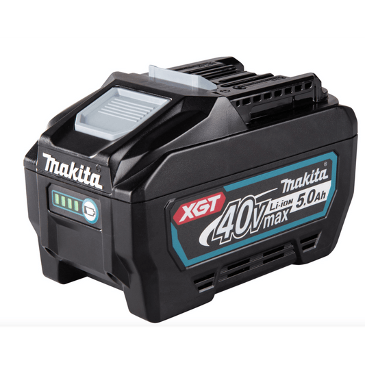 Batería LXT Litio-Ion de 40V 5.0 Ah, con indicador de nivel de carga.