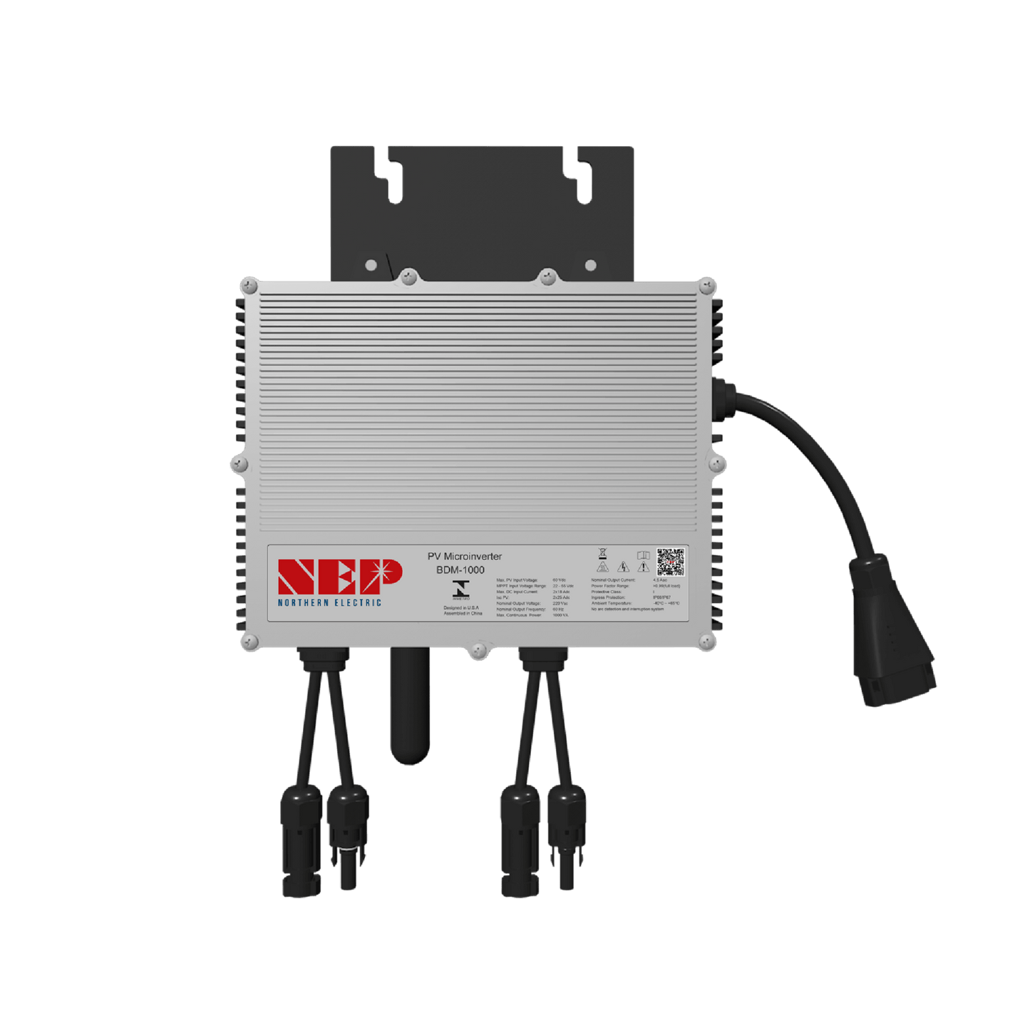 Microinversor 1 Kw, 127 Vca, para Interconexión a Red Eléctrica con WIFI, IP67, Conexión para Cable Troncal, Para 2 Módulos de Hasta 750 W
