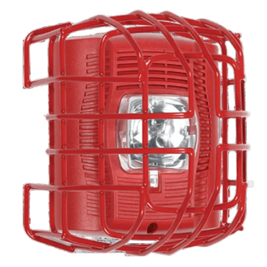 Protector De Rejilla Anti Vandalismo Y Golpes Accidentales, Color Rojo, Para Sirenas/Estrobos/Bocinas System Sensor, Montaje En Superficie, 7.49"Altox6.74"Anchox6.09"Profundidad