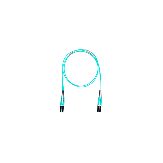 Jumper de Fibra Optica Multimodo 50/125 OM4, LC-LC Duplex, LSZH, Color Aqua, 3 Metros