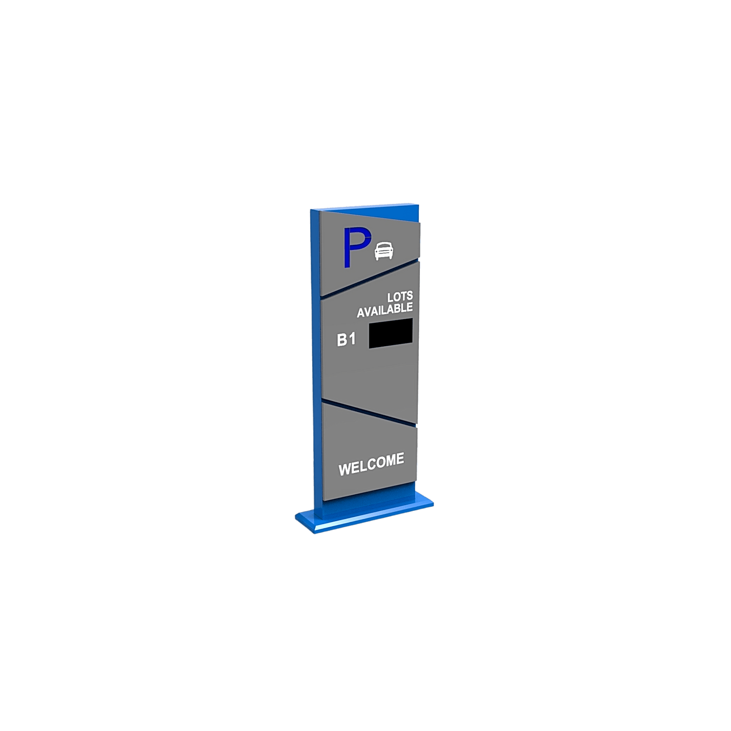 Pantalla Principal de Guía de Estacionamiento / 1 Módulo / Mensaje de Bienvenida / Uso con Aplicación de Guía de Estacionamiento