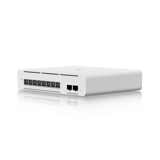USW Pro XG 8 PoE Switch PoE++ Capa 3 Etherlighting™ de 8 Puertos 10GbE (Todos PoE++) y 2 Puertos SFP+ con Disponibilidad PoE de 155W