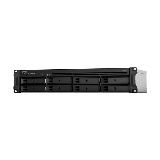 Servidor de Almacenamiento en Red RackStation RS1221RP+ | 8 Bahías | Expansión a 12 Bahías | CPU AMD Ryzen V1500B | 4 GB DDR4 ECC | RAID Soportado | 10/25GbE | Synology High Availability | Protección de Datos Integral.