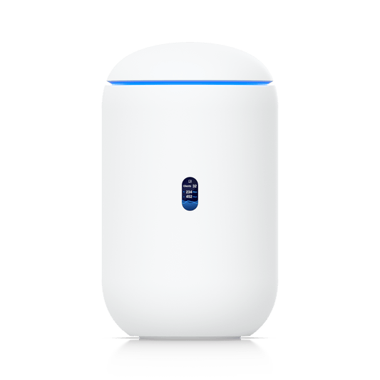 UniFi Dream Router WiFi 7, Cloud Gateway / Administra todas las línea UniFi, hasta 50 dispositivos, hasta 500 clientes / (3) pts 2.5G RJ45 LAN / (1) SFP+ 10G y (1) 2.5G RJ45 WAN