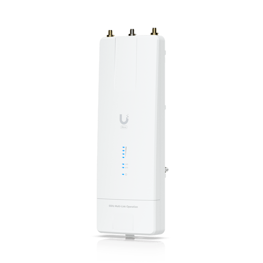Radio Conectorizado Wave MLO para enlaces PTP Backhaul / Con tecnología 802.3be y Perforación de Canal para ambientes ruidosos / 5180-5825 MHz / 5+ Gbps / Radio dedicado para análisis del espectro / (1) RJ45 10G / (1) SFP+ 10G /