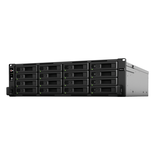 Servidor de Almacenamiento Synology RackStation RS4021xs+ | 16 Bahías | Procesador Intel Xeon D-1541 de 8 Núcleos | Memoria 16 GB Ampliable a 64 GB | RAID F1, 0, 1, 5, 6, 10 | 403,000 IOPS | 6,200 MB/s Lectura Secuencial | Energía Red