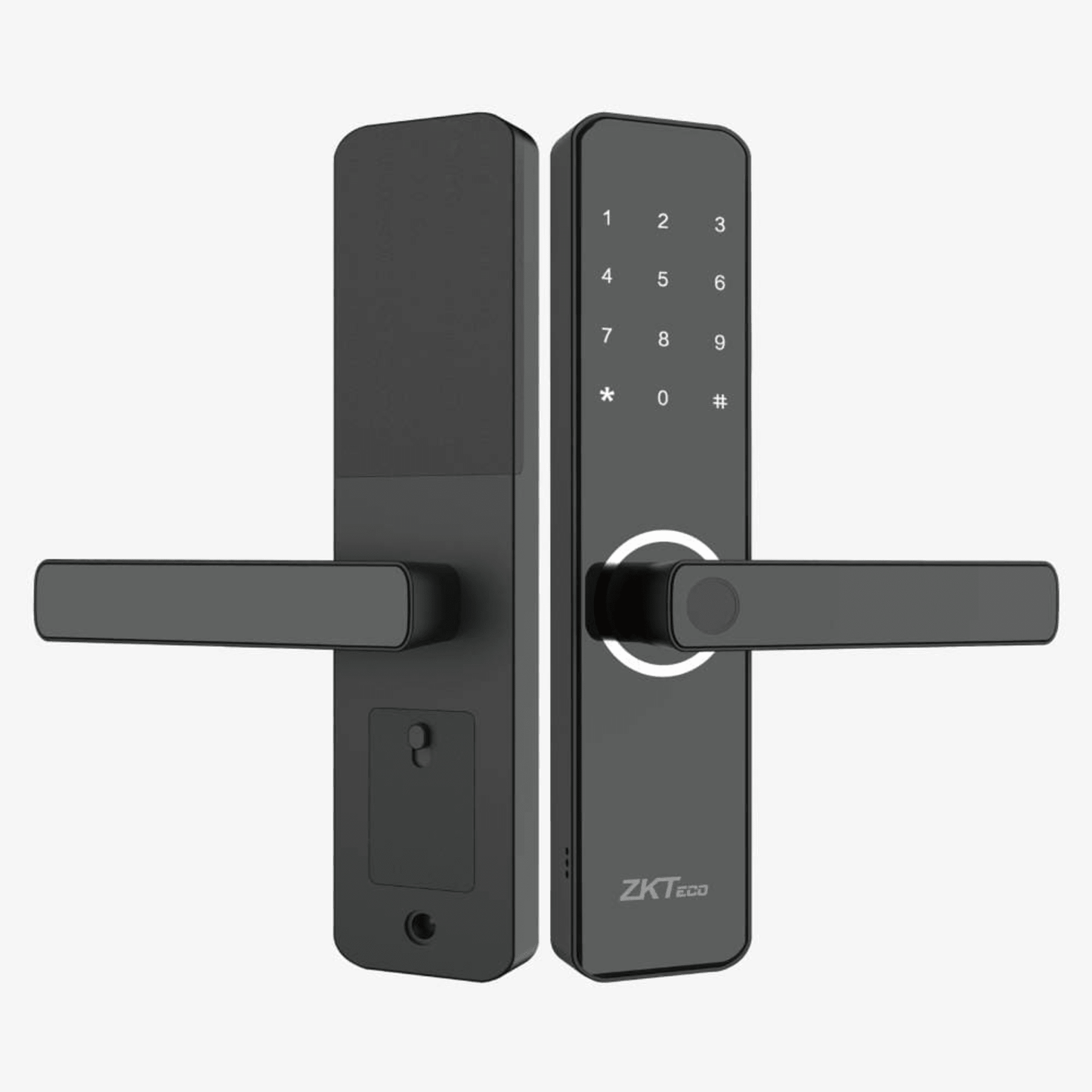 Cerradura Inteligente ML100 con Huella Digital y Wi-Fi / Mortise Europeo DIN / Sensor Capacitivo / Control Remoto vía App / Compatible con ZSmart / Código Aleatorio / Puerto de Carga de Emergencia Micro-USB