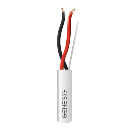 Carrete de 305 Metros de Cable / 2 x 14 AWG / Tipo CL3P / Plenum / Color Blanco / Para Aplicaciones de Alarmas de Intrusión, Control de Acceso, Automatización, Interfonos y Tv Porteros