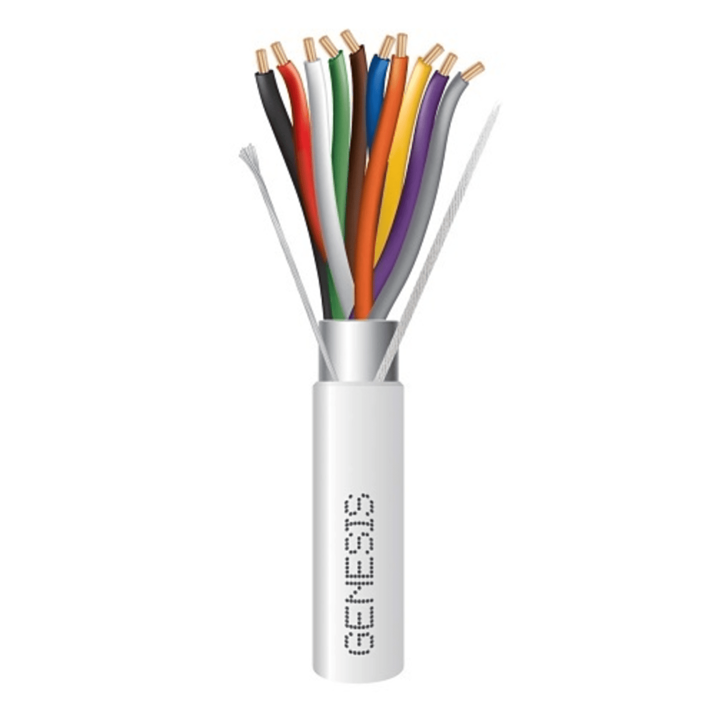 Carrete de 305 Metros / Cable de Cobre / 10 x 18 AWG  / Plenum / Color Blanco / Blindado / Para Aplicaciones de Alarmas de Intrusión / Control de Acceso / Automatización / Interfonos y Tv Porteros