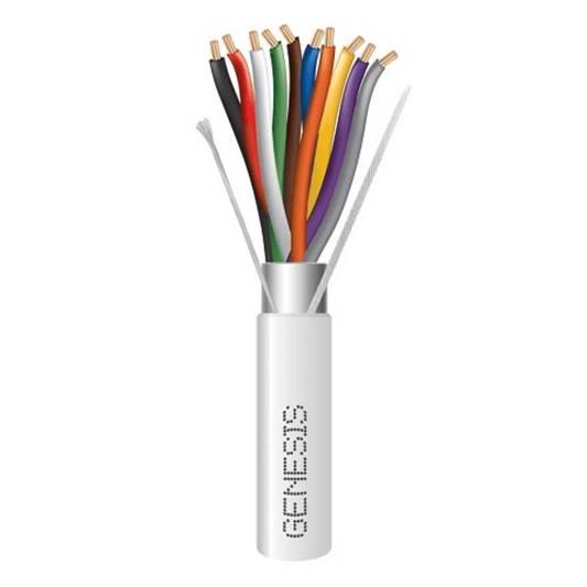 Carrete de 305 Metros / Cable de Cobre / 10 x 18 AWG  / Plenum / Color Blanco / Blindado / Para Aplicaciones de Alarmas de Intrusión / Control de Acceso / Automatización / Interfonos y Tv Porteros