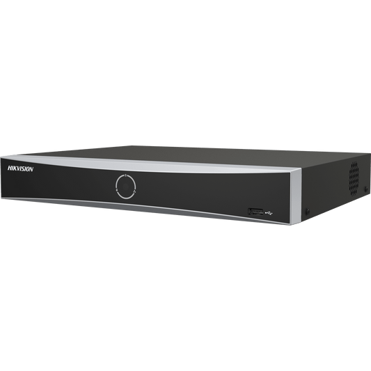 [Acusearch] NVR 12 Megapíxel (4K) / 4 canales IP / 4 Puertos PoE+ / Reconocimiento Facial / AcuSense (Evita Falsas Alarmas) / 1 Bahías de Disco Duro / HDMI en 4K / 300 Metros PoE Modo Extendido